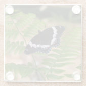 Schwarzer Schmetterling auf Untersetzer aus Fern-G (Rückseite)