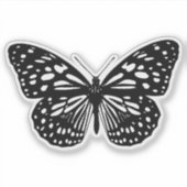 Schwarzer Schmetterling Aufkleber (Vorderseite)