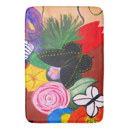 Schwarzer Schmetterling - Badematte (Vorderseite Vertikal)