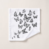 "Schwarzer Schmetterling" Badetuch-Set Badhandtuch Set (Waschlappen)