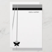 Schwarzer Schmetterling Briefpapier (Vorne/Hinten)