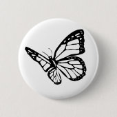 Schwarzer Schmetterling Button (Vorderseite)