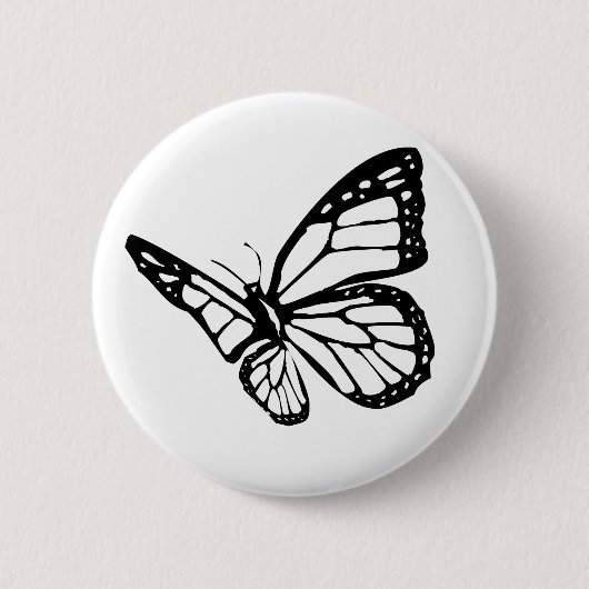 Schwarzer Schmetterling Button (Vorderseite)