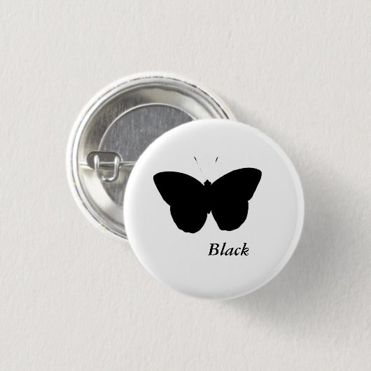 Schwarzer Schmetterling Button (Vorne & Hinten)