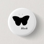 Schwarzer Schmetterling Button (Vorderseite)
