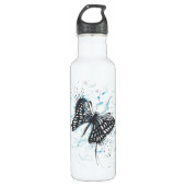 Schwarzer Schmetterling  Edelstahlflasche (Vorderseite)