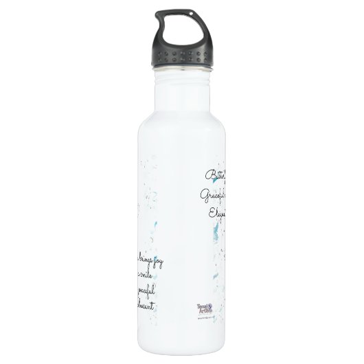 Schwarzer Schmetterling  Edelstahlflasche (Rückseite)