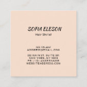 Schwarzer Schmetterling Feminush Blush Pink Typogr Quadratische Visitenkarte (Rückseite)