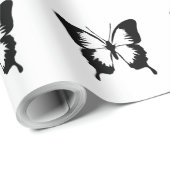 SCHWARZER SCHMETTERLING GESCHENKPAPIER (Rolleneckpunkt)