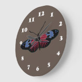 Schwarzer Schmetterling Große Wanduhr (Winkel)