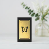 Schwarzer Schmetterling-Imitat Visitenkarte (Stehend Vorderseite)