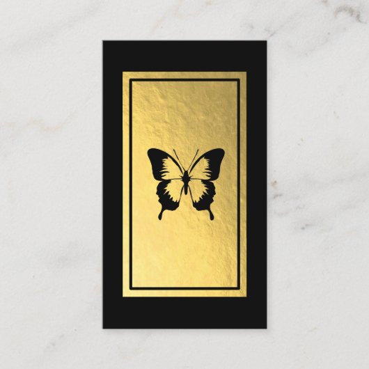 Schwarzer Schmetterling-Imitat Visitenkarte (Vorderseite)