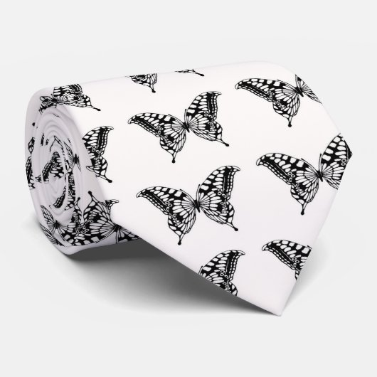 Schwarzer Schmetterling Krawatte (Gerollt)