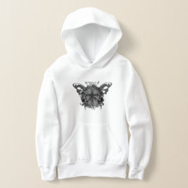 Schwarzer Schmetterling Kreuz Blume Rahmen floral Hoodie