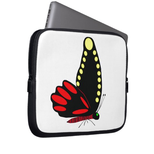 Schwarzer Schmetterling Laptop-Sieb Laptopschutzhülle (Vorne Rechts)