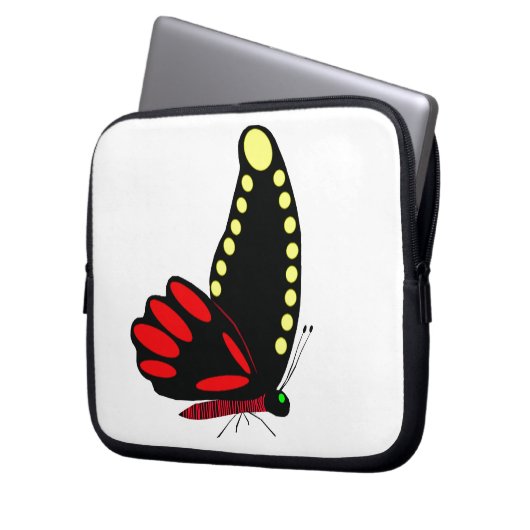 Schwarzer Schmetterling Laptop-Sieb Laptopschutzhülle (Vorderseite Links)