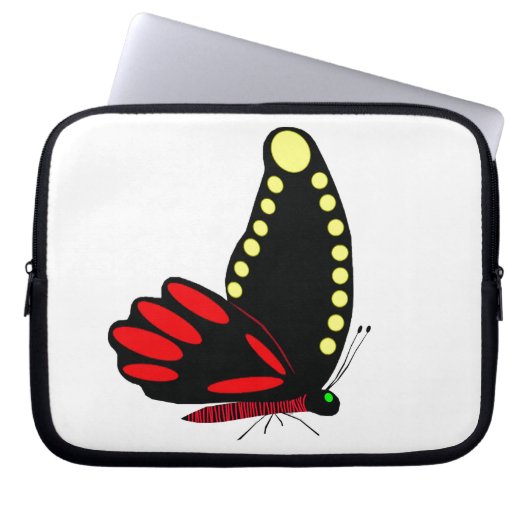 Schwarzer Schmetterling Laptop-Sieb Laptopschutzhülle (Vorderseite)