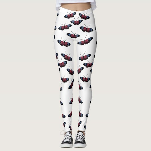 Schwarzer Schmetterling Leggings (Vorderseite)