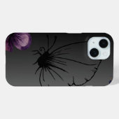 Schwarzer Schmetterling Lila Blume Case-Mate iPhone Hülle (Rückseite (Horizontal))