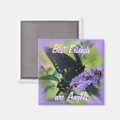 Schwarzer Schmetterling Magnet (Vorderseite/Rückseite)