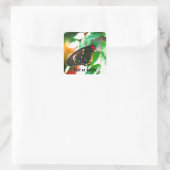 Schwarzer Schmetterling Natur Personalisiert Quadratischer Aufkleber (Tasche)