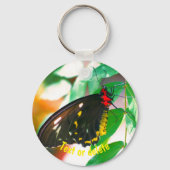 Schwarzer Schmetterling Natur Personalisiert Schlüsselanhänger (Vorderseite)