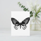 Schwarzer Schmetterling Postkarte (Stehend Vorderseite)