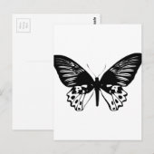 Schwarzer Schmetterling Postkarte (Vorne/Hinten)