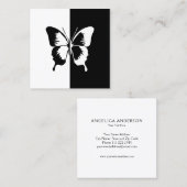 Schwarzer Schmetterling Quadratische Visitenkarte (Vorne/Hinten)