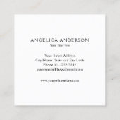 Schwarzer Schmetterling Quadratische Visitenkarte (Rückseite)