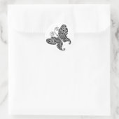 Schwarzer Schmetterling Runder Aufkleber (Tasche)
