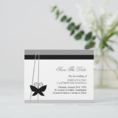 Schwarzer Schmetterling Save the Date (Stehend Vorderseite)