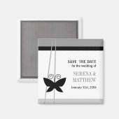 Schwarzer Schmetterling Save the Date Magnet (Vorderseite/Rückseite)
