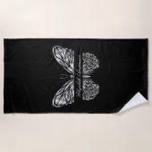 Schwarzer Schmetterling Strandtuch (Vorderseite)