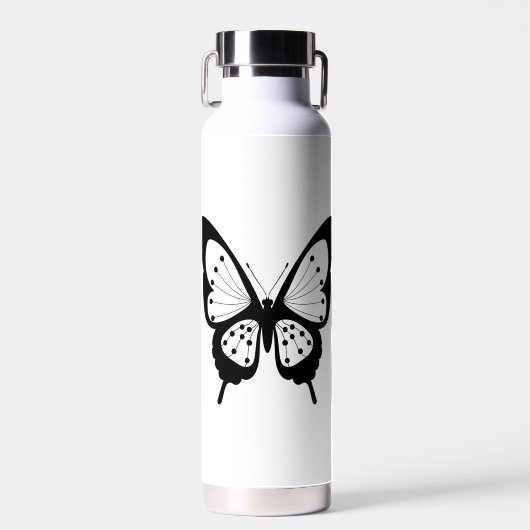 Schwarzer Schmetterling Trinkflasche (Vorne)