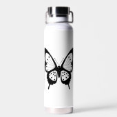 Schwarzer Schmetterling Trinkflasche (Rückseite)