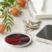 Schwarzer Schmetterling und Rose Schlüsselanhänger (Seite)