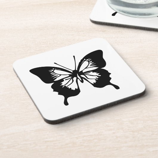 Schwarzer Schmetterling Untersetzer (Linke Seite)