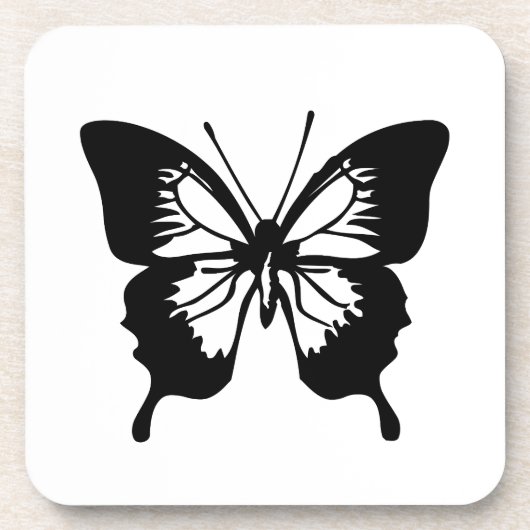 Schwarzer Schmetterling Untersetzer (Vorderseite)