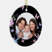 Schwarzer Schmetterlings-Rahmen Keramikornament (Rechts)