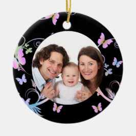 Schwarzer Schmetterlings-Rahmen Keramikornament
