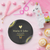 Schwarzer Schmetterlingspapier-Teller Pappteller (Party)