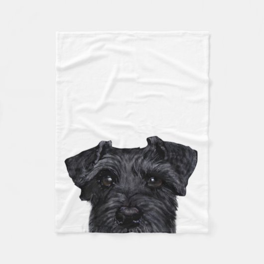 Schwarzer Schnauzer Fleecedecke (Vorderseite)