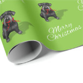 Schwarzer Schnauzer-Hundefrohe Weihnachten Geschenkpapier (Rolleneckpunkt)