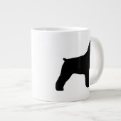 Schwarzer Schnauzer mit Diskettenohren-Hund-Silhou Jumbo-Tasse (Vorderseite Rechts)
