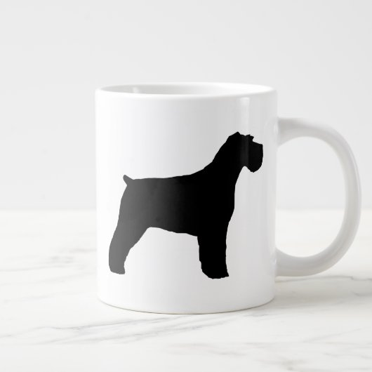 Schwarzer Schnauzer mit Diskettenohren-Hund-Silhou Jumbo-Tasse (Rechts)