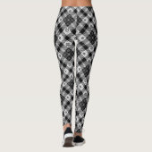 Schwarzer Schneeflocken Kariert Weihnachten Leggings (Rückseite)
