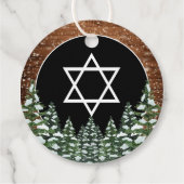 Schwarzer Schneewald Danke, dass du gekommen bist  Geschenkanhänger (Rückseite)