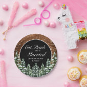 Schwarzer Schneewald essen Getränk Verheiratete Ho Pappteller (Party)