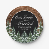 Schwarzer Schneewald essen Getränk Verheiratete Ho Pappteller (Vorderseite)